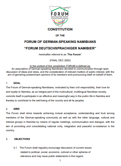 Download and Preview of Constitution of the FORUM | Date: Oct 2021
