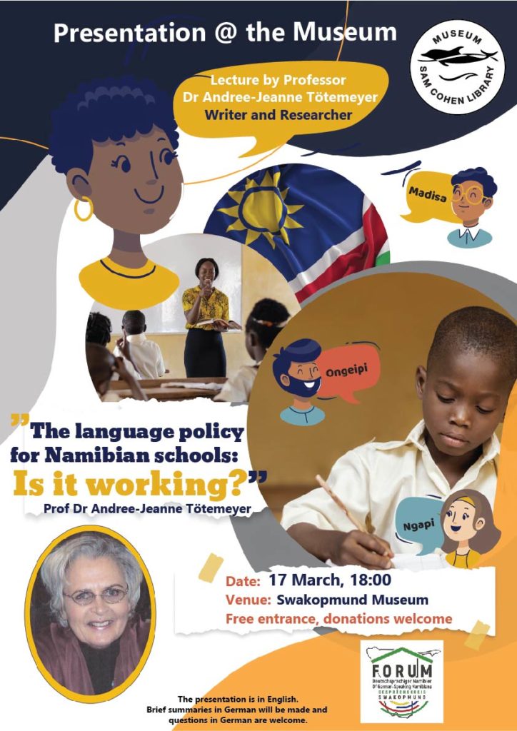 Professor Dr. Andree-Jeanne Toetemeyer präsentiert: "The Language Policy for Namibian Schools - Is it working?"