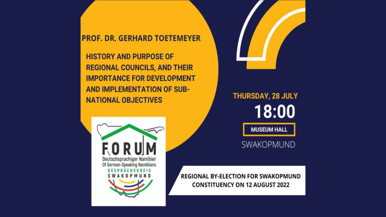 Read more about the article Lecture by Gerhard Tötemeyer: History and purpose of  regional councils, and their importance for development and implementation of sub-national objectives